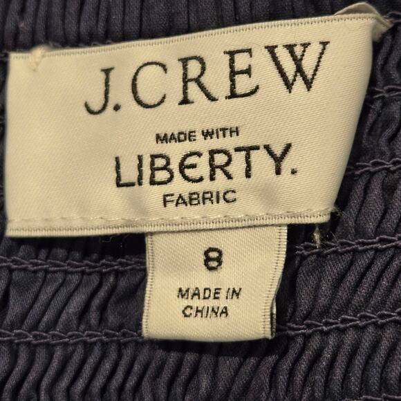 J. Crew Liberty Fabric Poppy Amelie Floral Cotton Babydoll Mini Dress, Size 8 - Picture 10 of 12